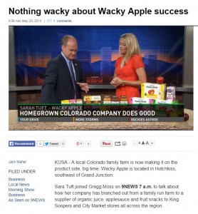 Wacky Apple on 9 News Denver with Greg Moss Wacky Apple Success